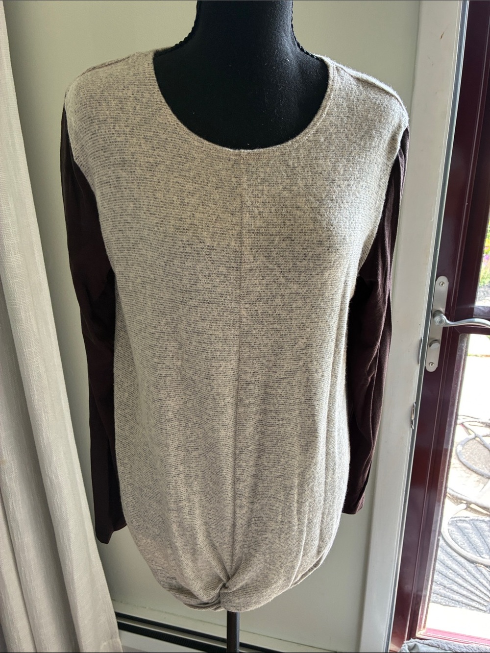 Azules Heathered Beige Knit Top NWOT